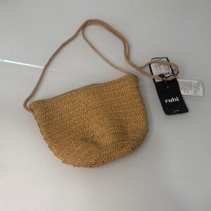 Tan Woven Crossbody Bag